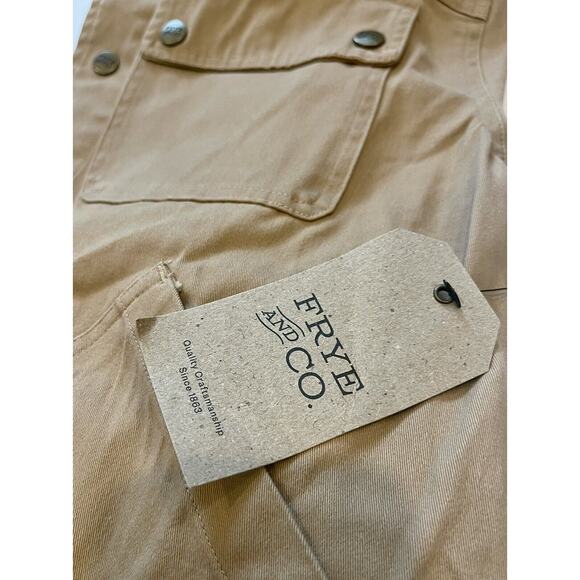 Frye and Co. Men's Lightweight Twill Jacket XL Tan ✨NEW✨$119 Retail Snap Closure - Picture 6 of 8